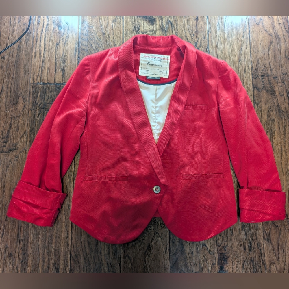 Cartonnier Women's Red Blazer from Anthropologie